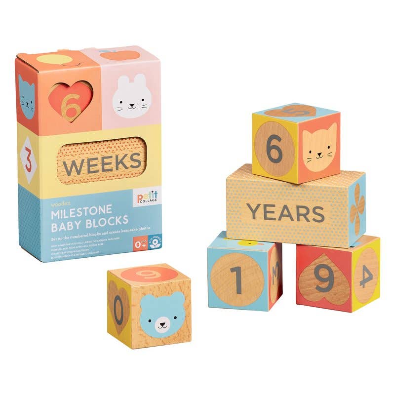 wooden baby milestone blocks eco friendly baby photo prop