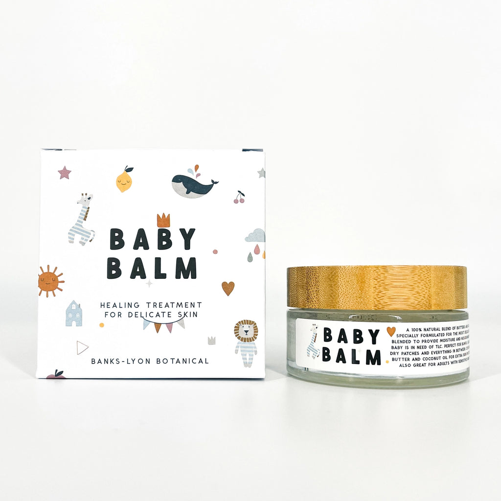 Natural baby balm made with gentle ingredients for sensitive skin