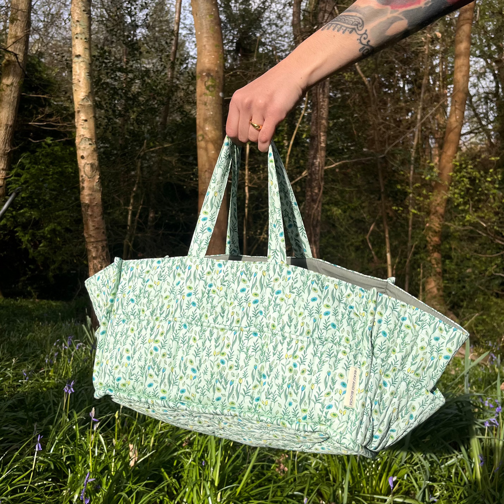 Organic Cotton Nappy Caddy - Spring Green